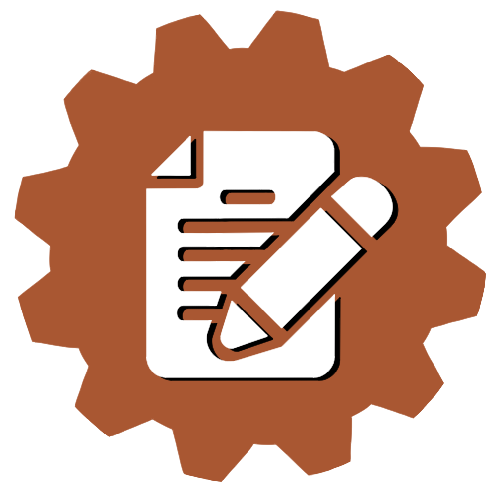 Icon of a form being filled out by a pencil