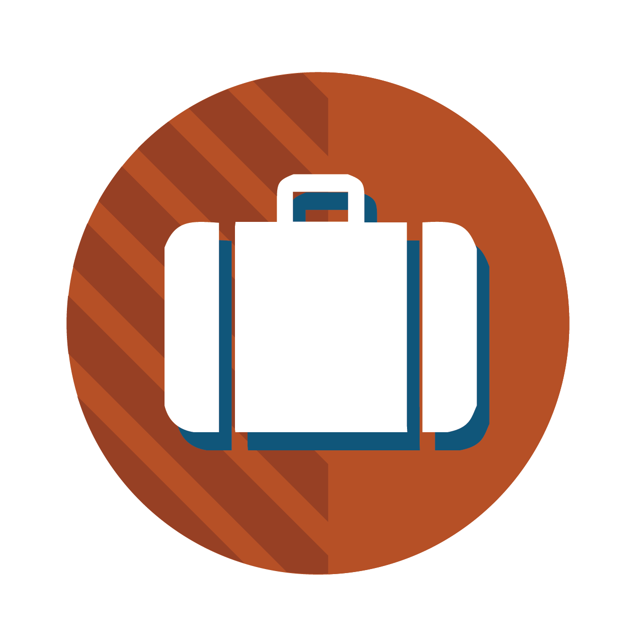 Company List icon of a briefcase in a orange circle